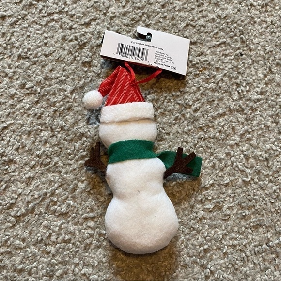 Snowman Plush Stuffed Soft Christmas Tree Ornament White NEW - Picture 5 of 5